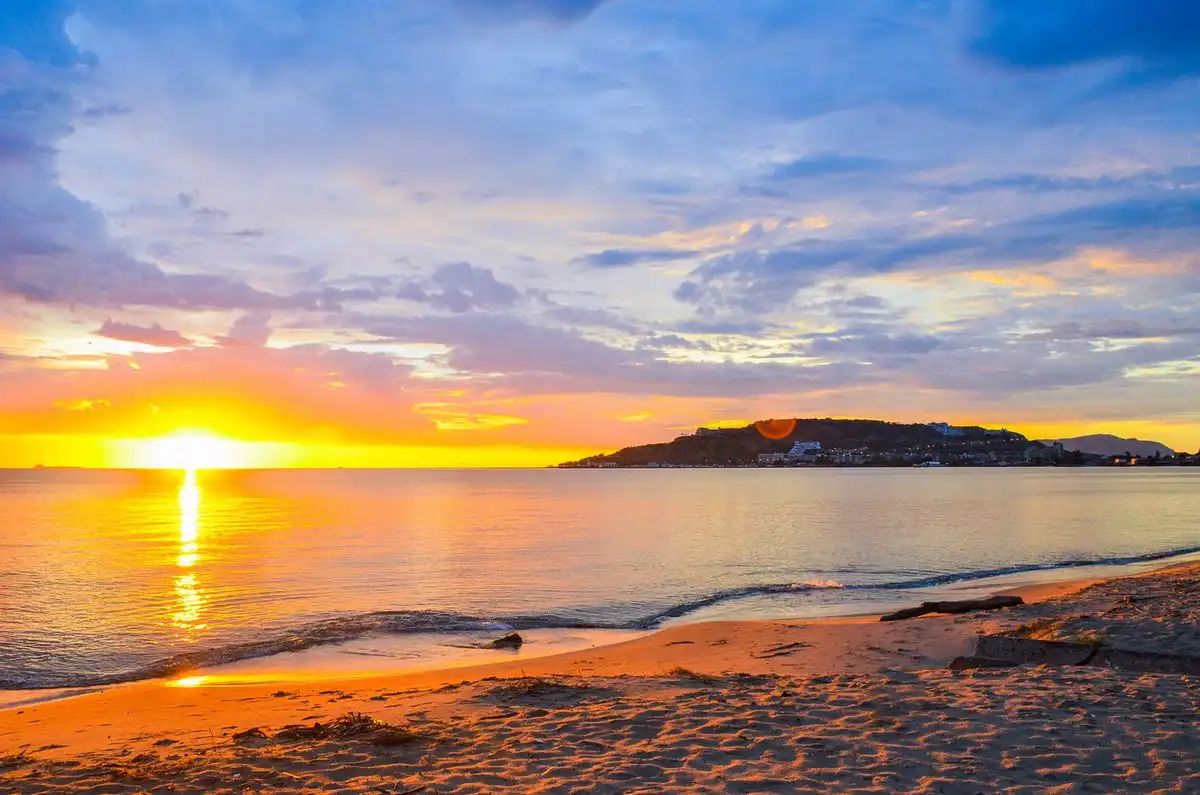 Sunsent in a beatiful beach
